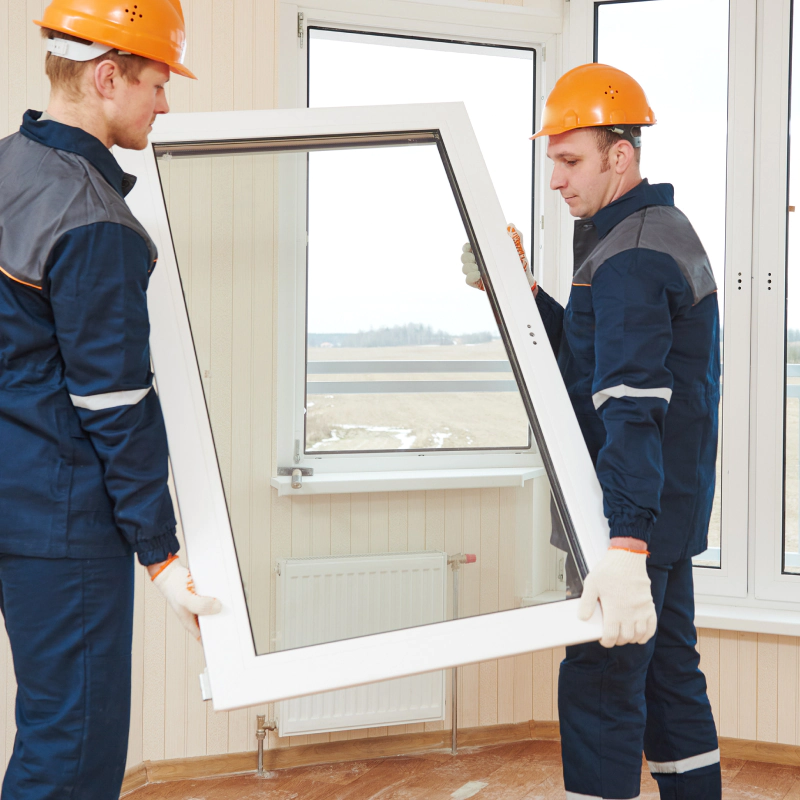 two men installing window